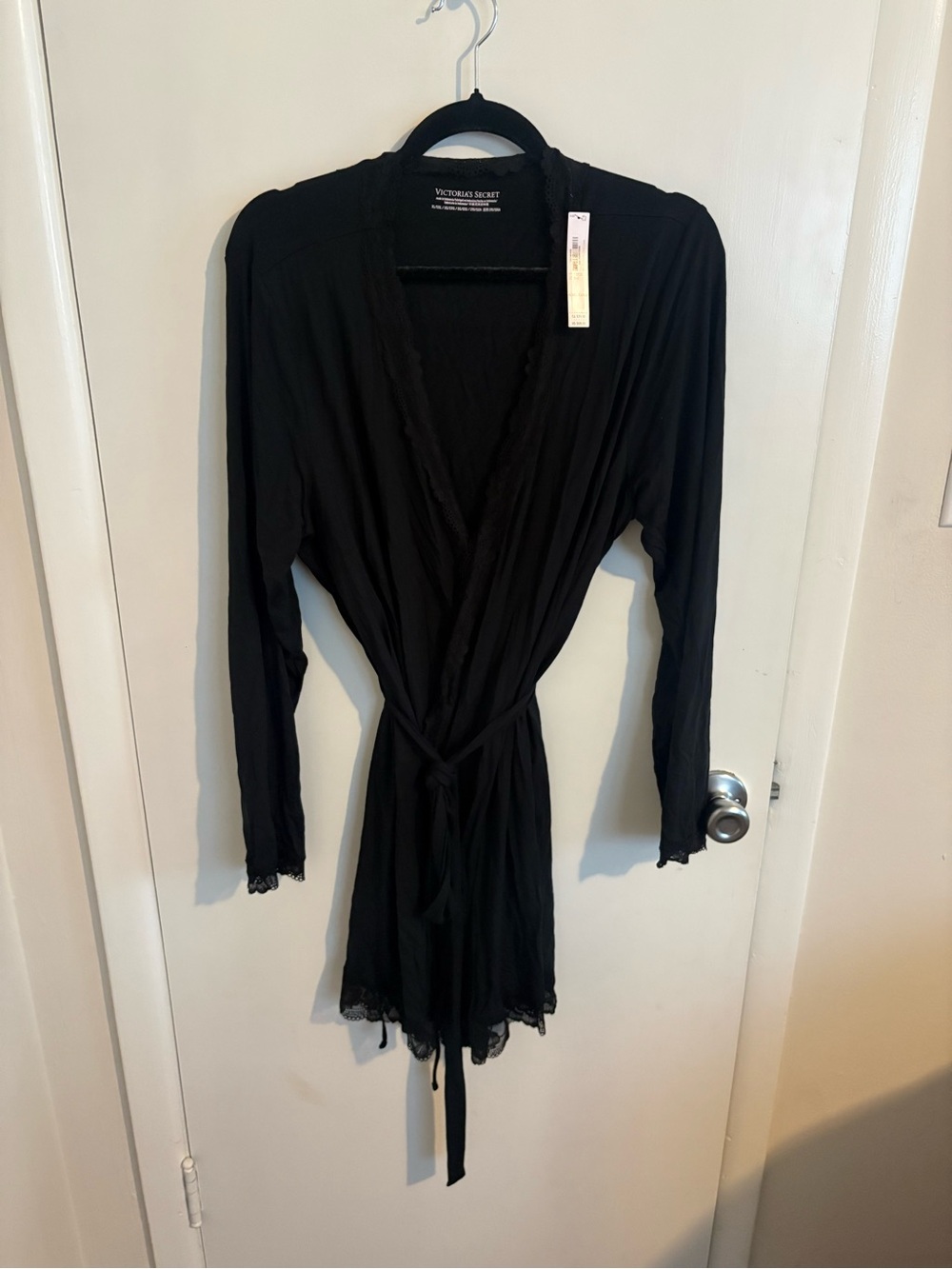 NWT Victoria's Secret Black Lace-Trim Pullover Top